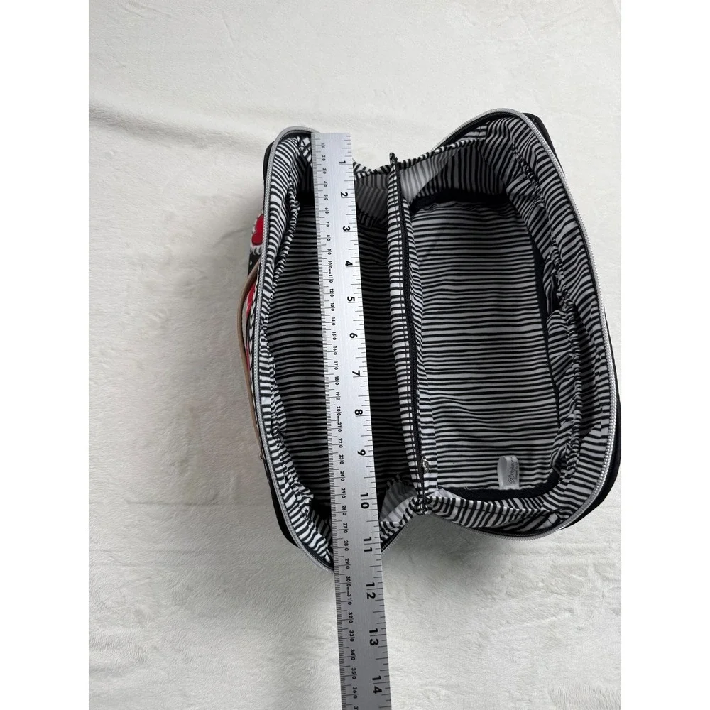 Brighton Love Hearts Cosmetic Bag Black Red Travel Makeup Organizer Case